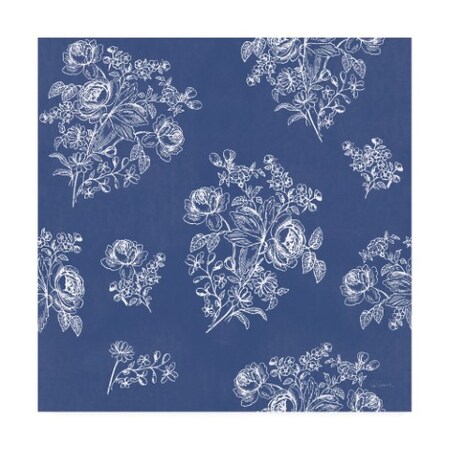 Trademark Fine Art Sue Schlabach 'Toile Roses Pattern IA' Canvas Art, 35x35 WAP11107-C3535GG